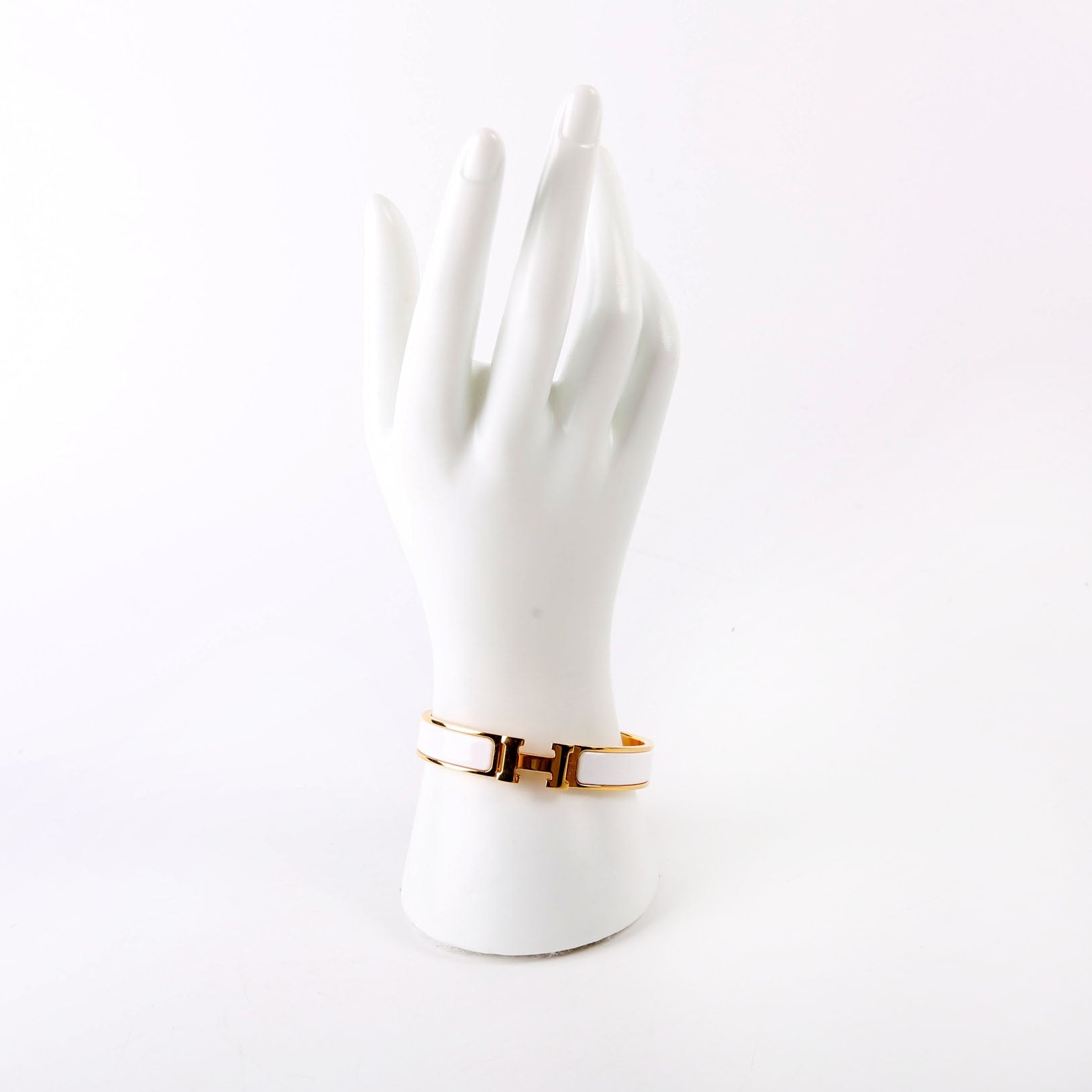 Clic Clac Narrow GM Bracelet Gold/White