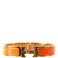 Hermes Clic Clac Narrow PM Bracelet Gold/Orange