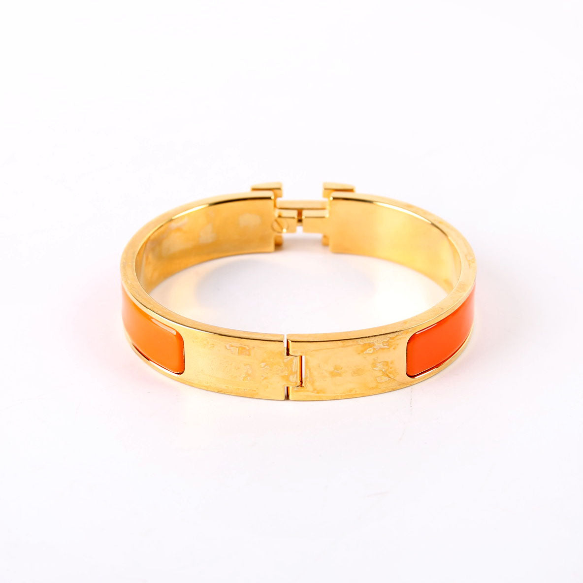 Hermes Clic Clac Narrow PM Bracelet Gold/Orange