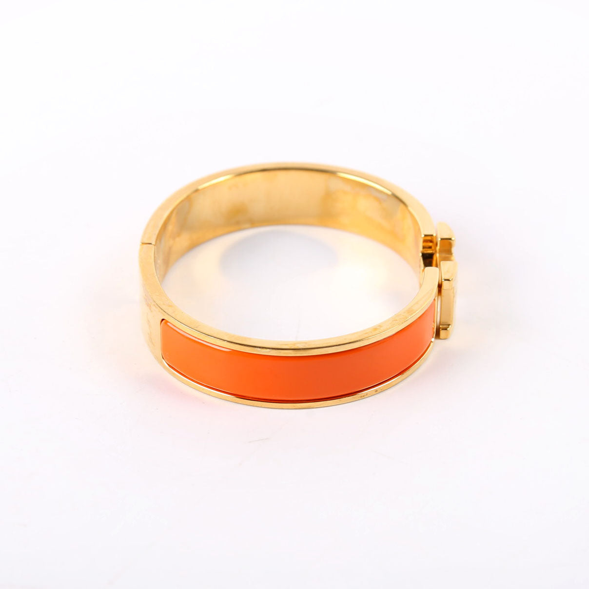 Hermes Clic Clac Narrow PM Bracelet Gold/Orange