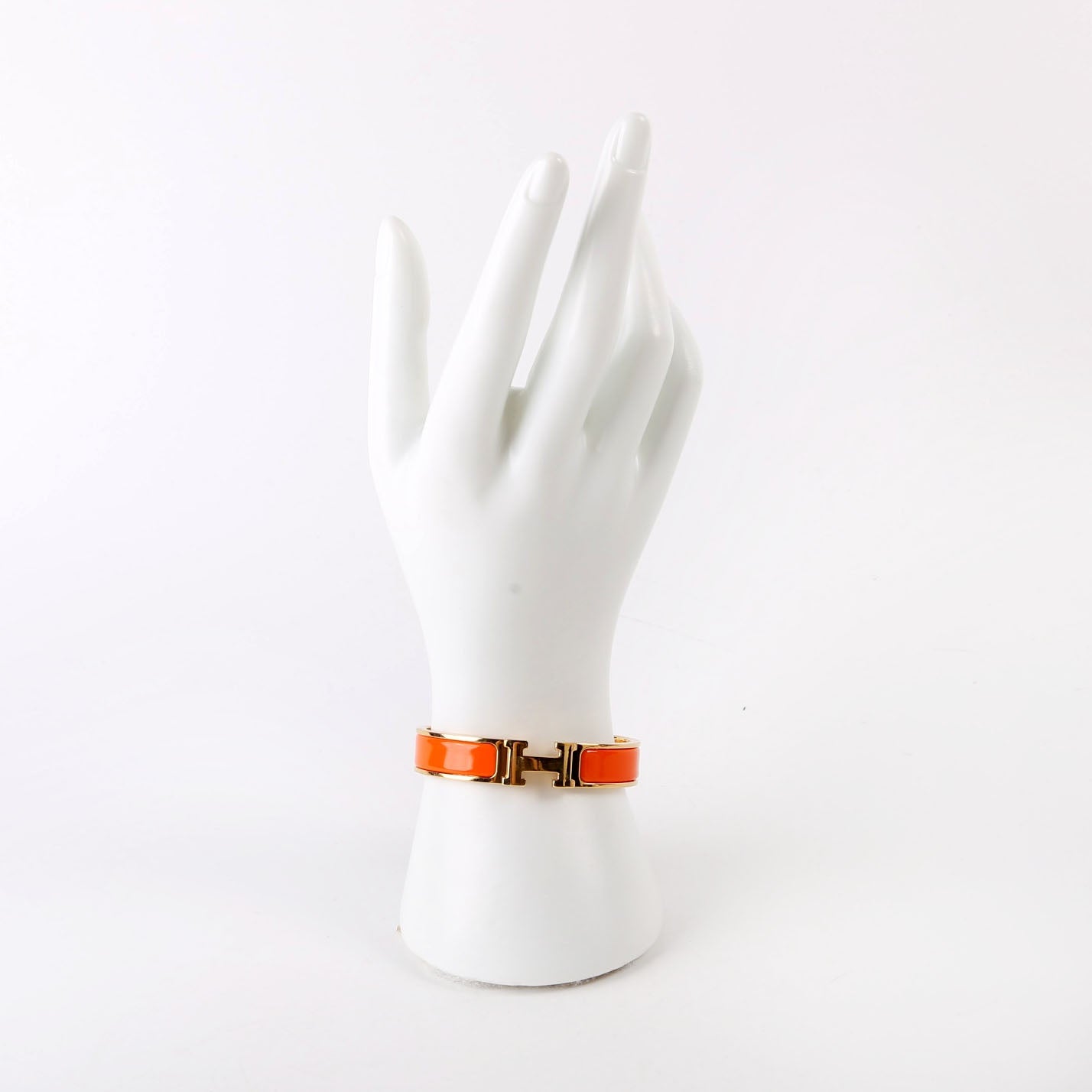 Hermes Clic Clac Narrow PM Bracelet Gold/Orange