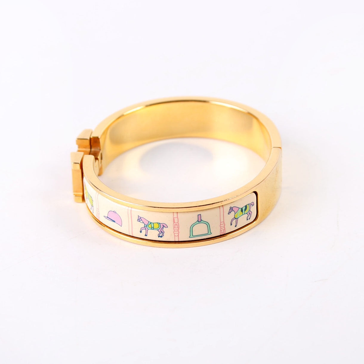 Clic Clac Narrow Printed Enamel Bracelet Gold/Multicolor