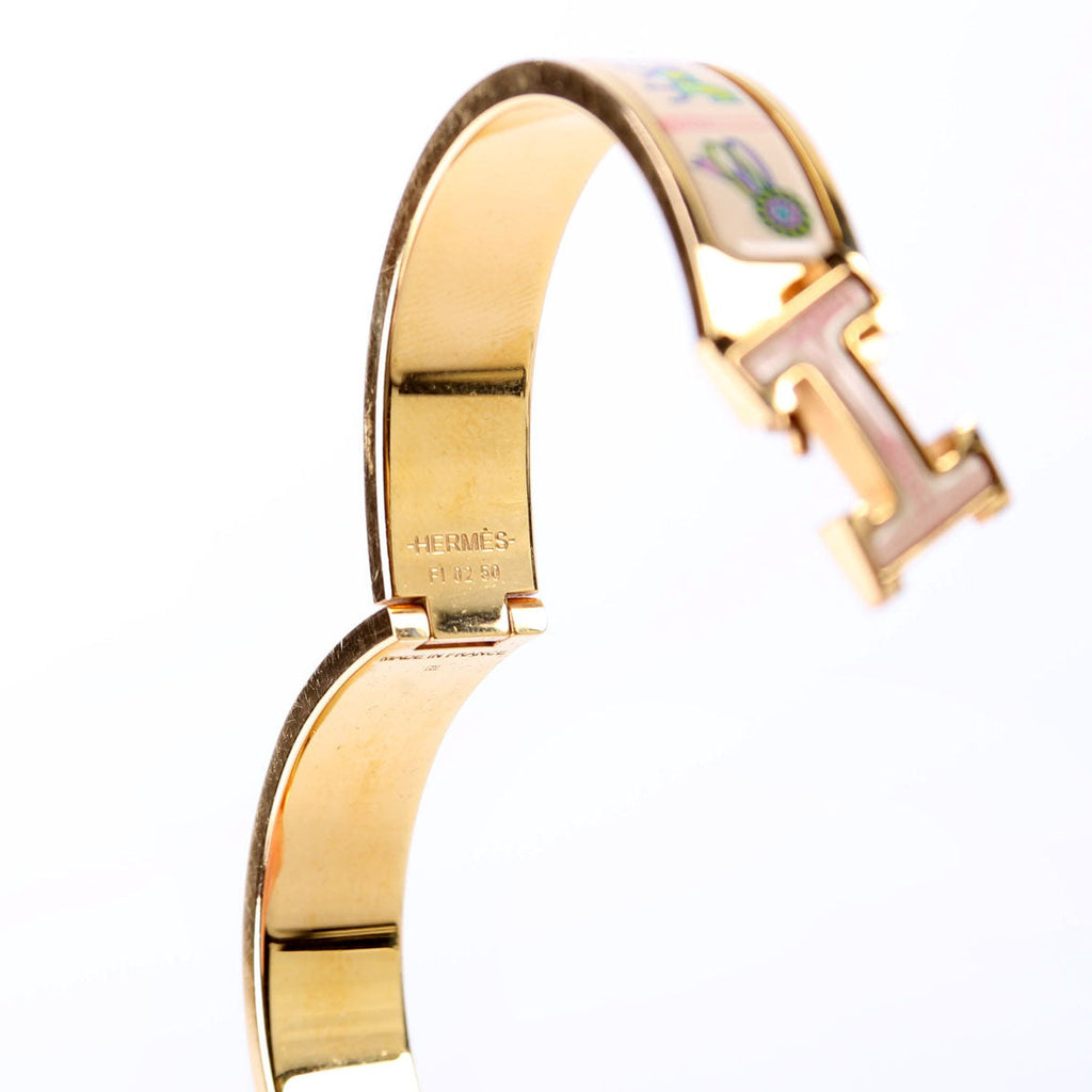 Clic Clac Narrow Printed Enamel Bracelet Gold/Multicolor
