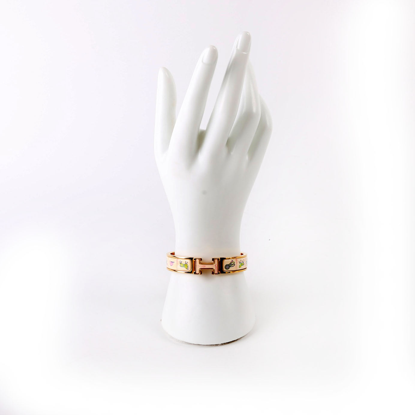 Clic Clac Narrow Printed Enamel Bracelet Gold/Multicolor