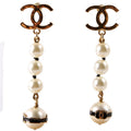 CC Faux Pearl Drop Earrings Gold/Pearl