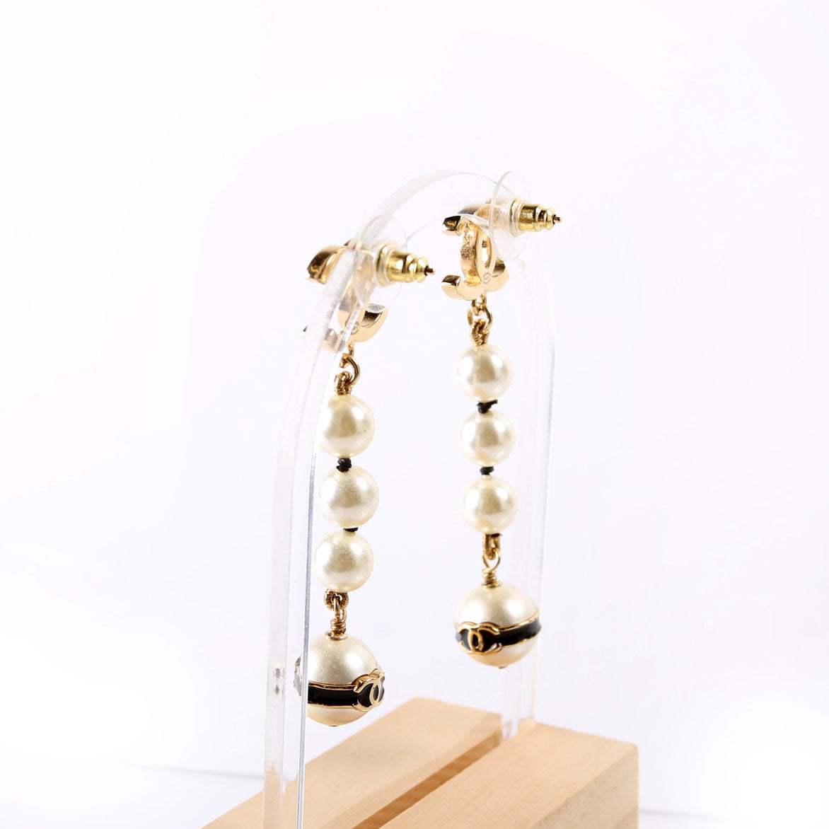 CC Faux Pearl Drop Earrings Gold/Pearl