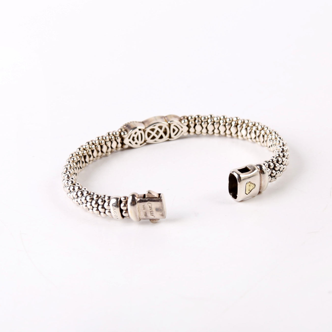 Caviar Interlock Link Bracelet 925/750/Diamonds