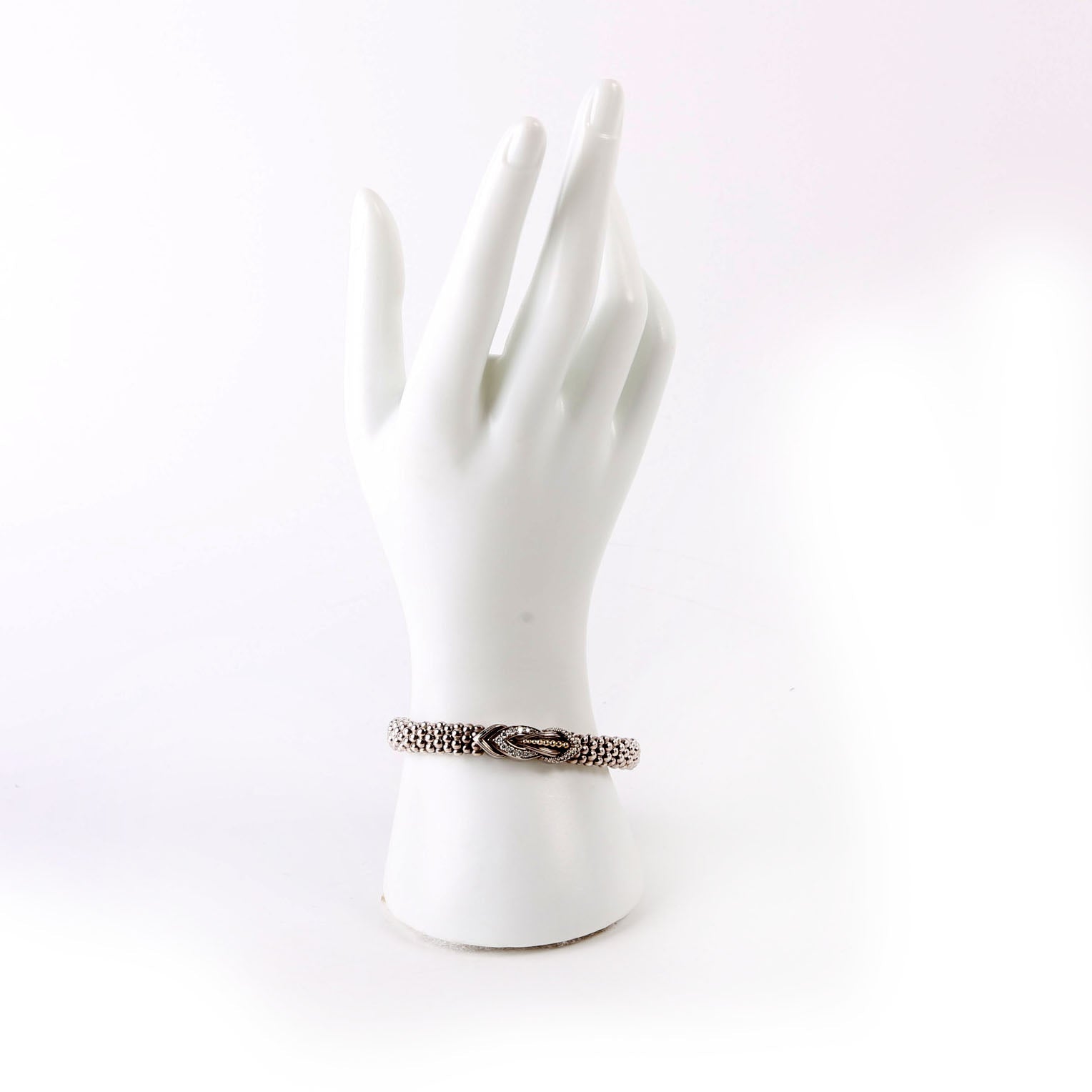 Caviar Interlock Link Bracelet 925/750/Diamonds