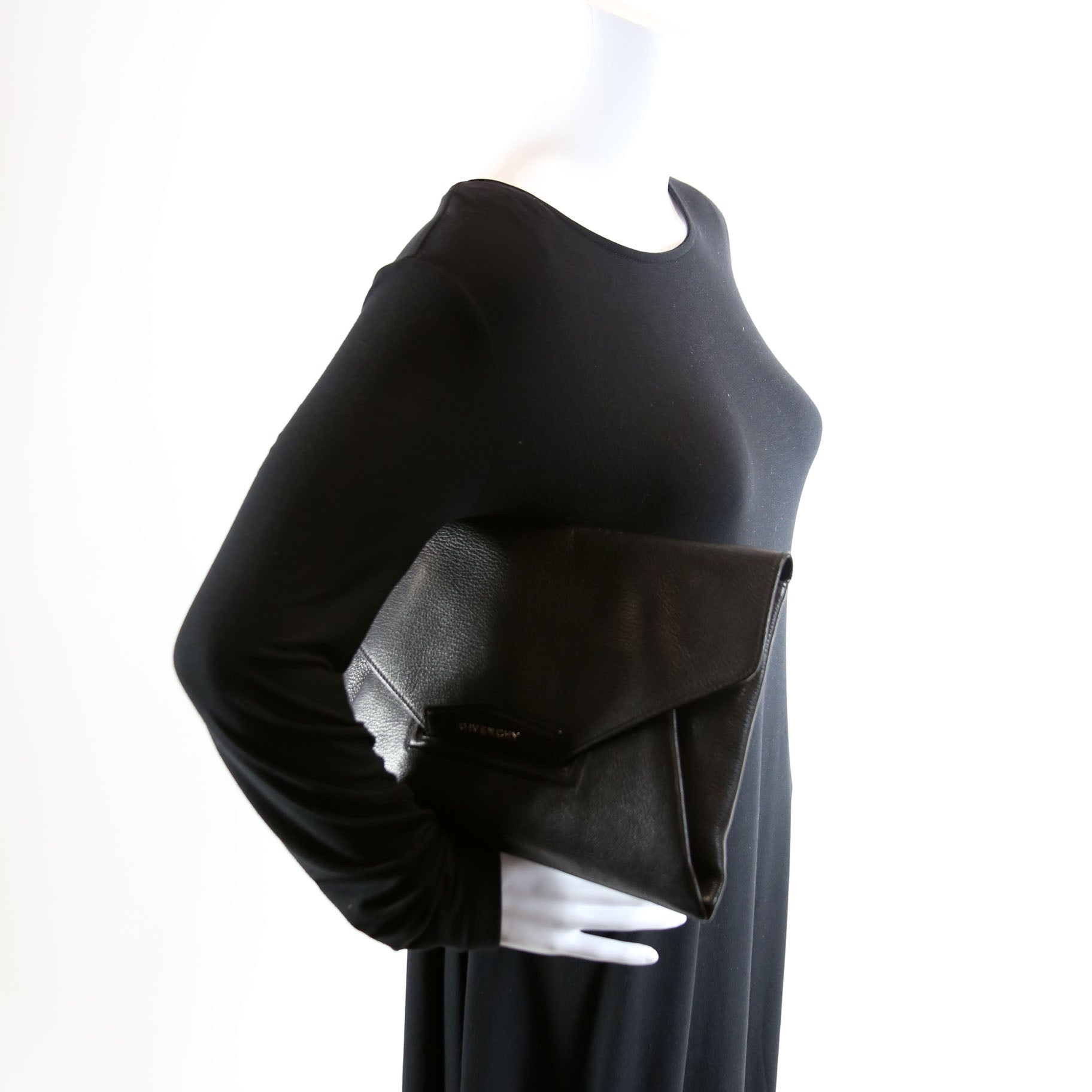 Antigona Goatskin Clutch Medium Black