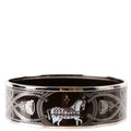 Enamel Wide Bangle Bracelet Black/Silver
