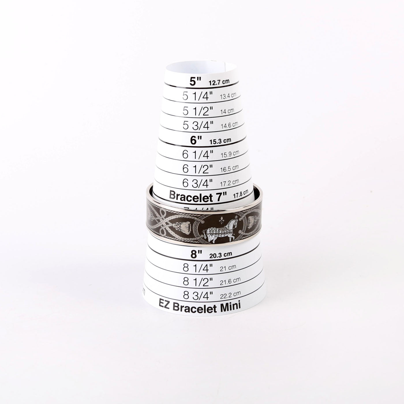 Enamel Wide Bangle Bracelet Black/Silver