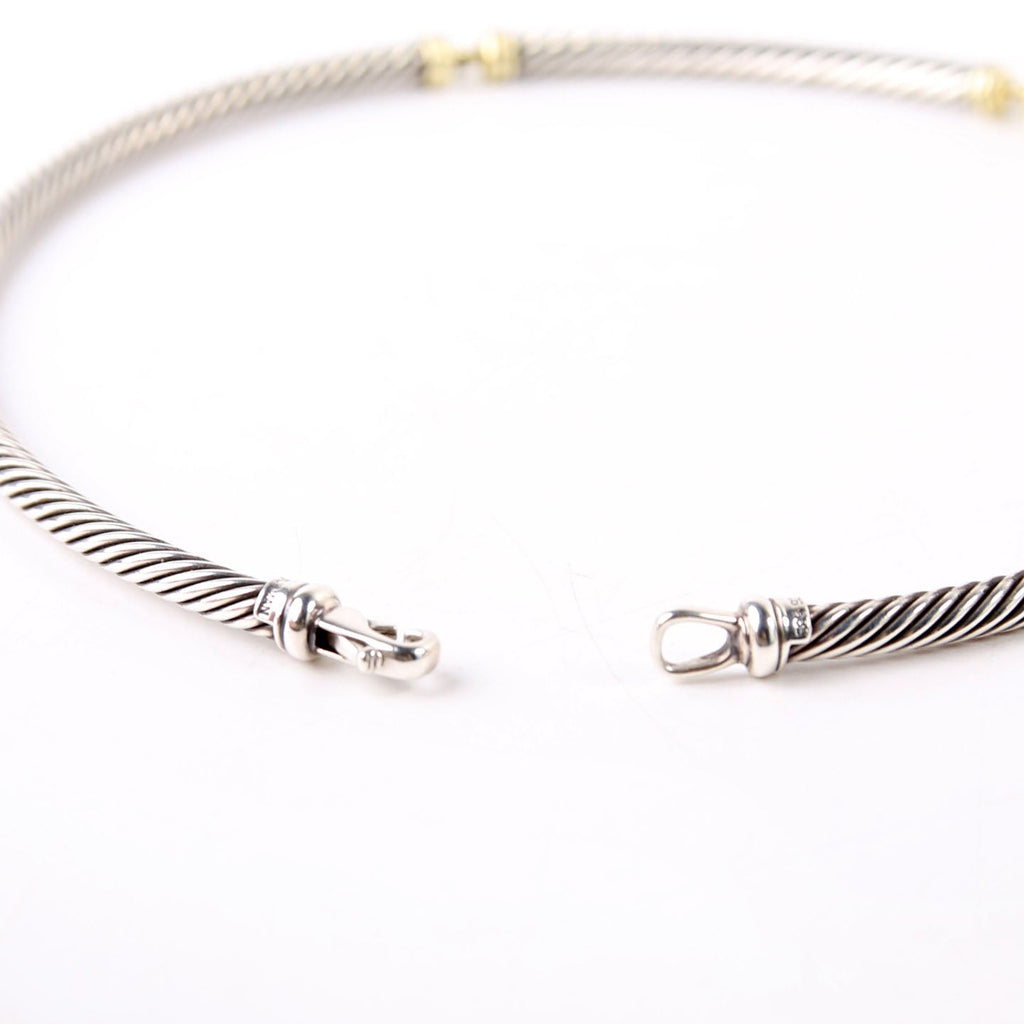 Metro Cable Collar Necklace 925/585 Silver/Gold