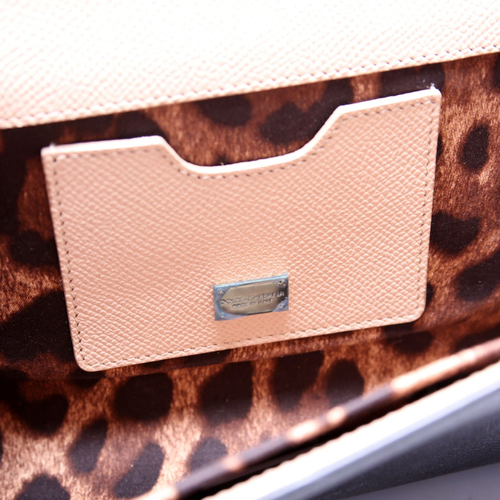 Flower Padlock Crossbody Leather Black