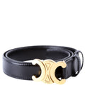 Triomphe Medium Taurillon Leather Belt Size 70 Black