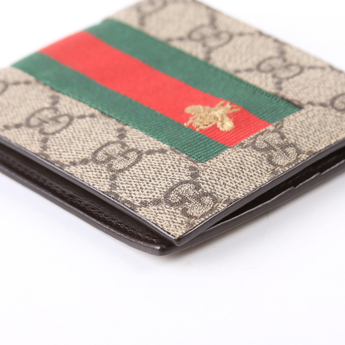 408827 GG Supreme Web Wallet Beige