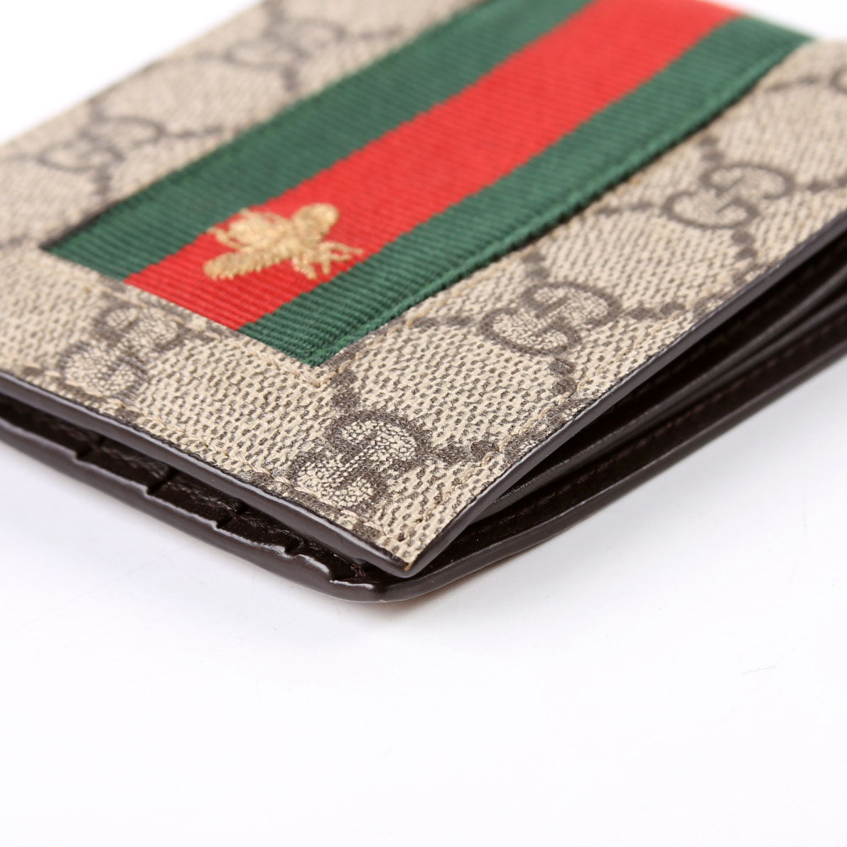 408827 GG Supreme Web Wallet Beige