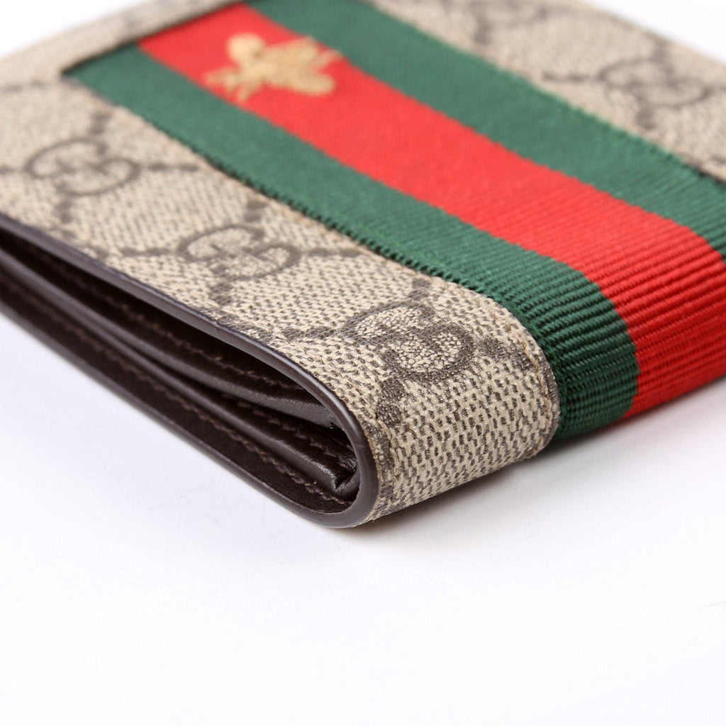 408827 GG Supreme Web Wallet Beige