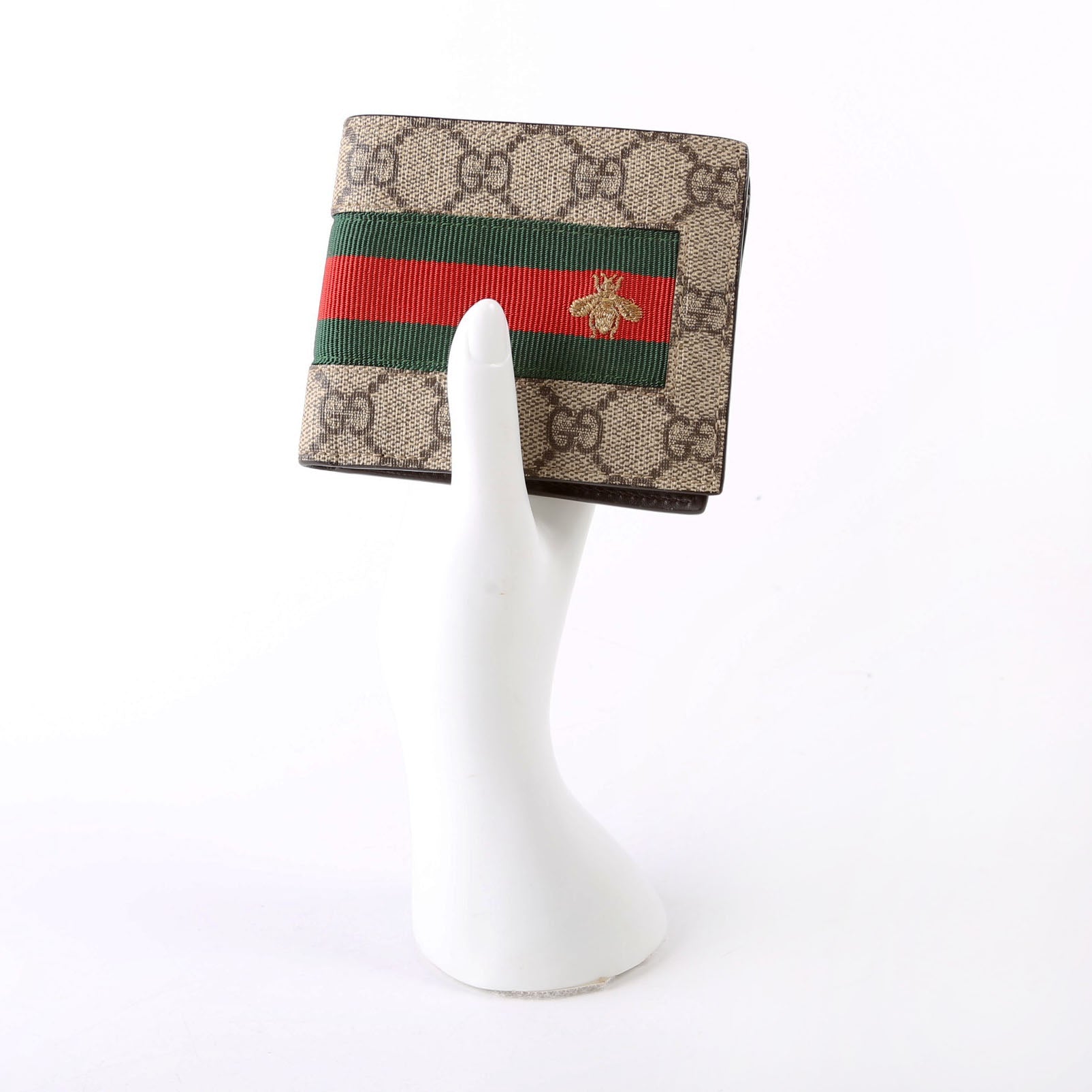 408827 GG Supreme Web Wallet Beige