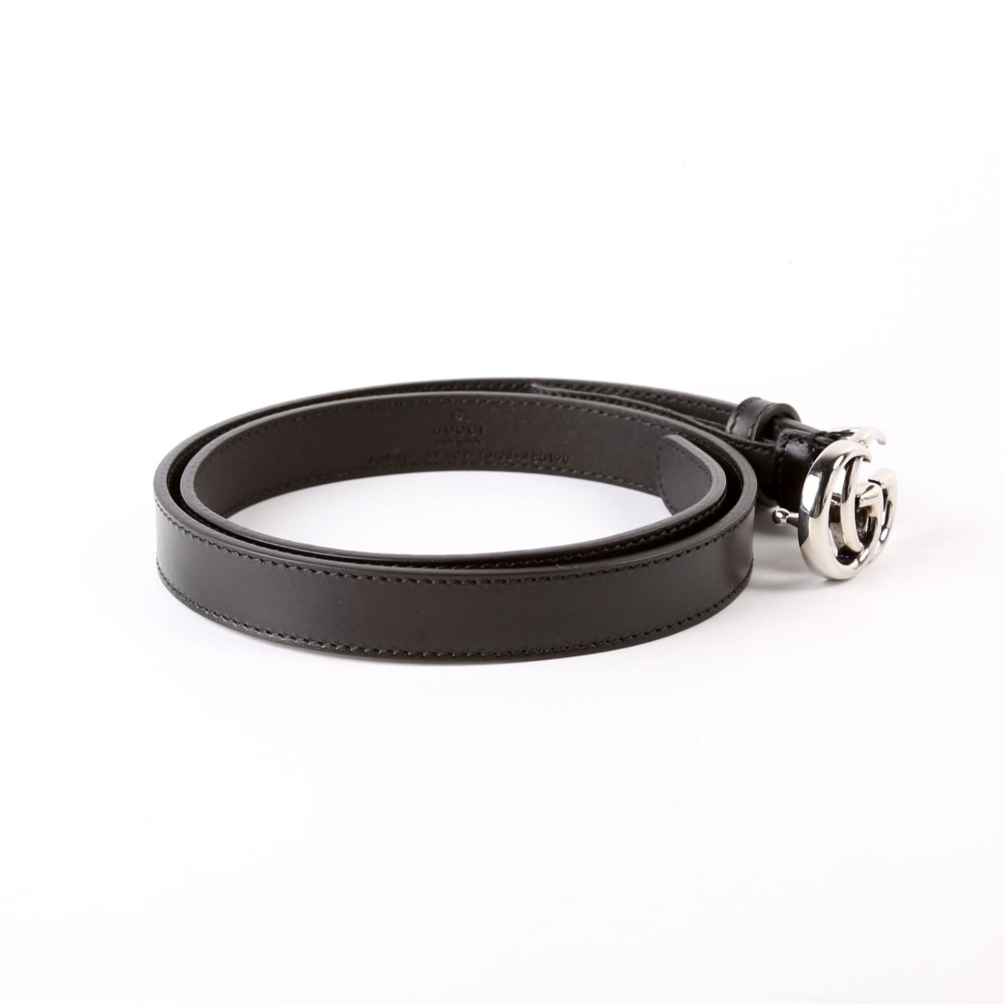 Gucci 409417 GG Marmont Thin Belt Size 70/28 Black