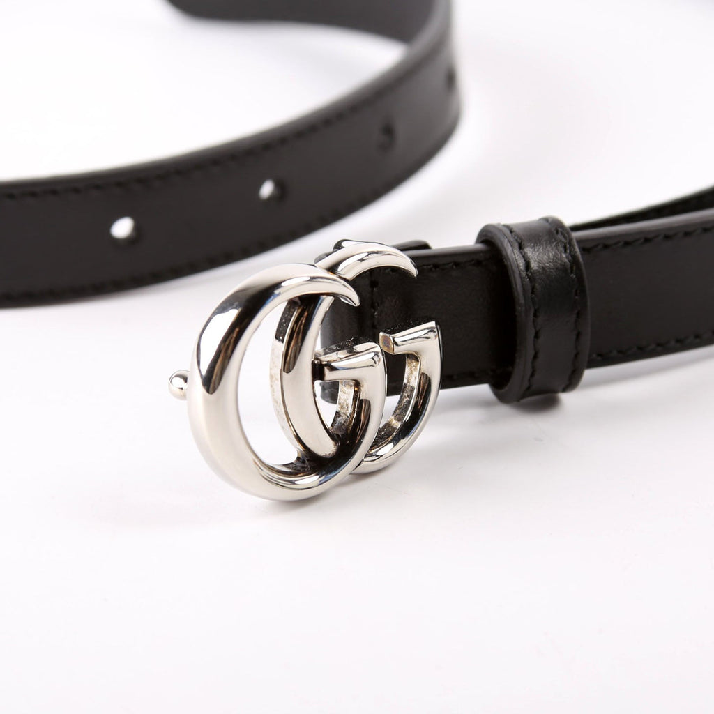 Gucci 409417 GG Marmont Thin Belt Size 70/28 Black