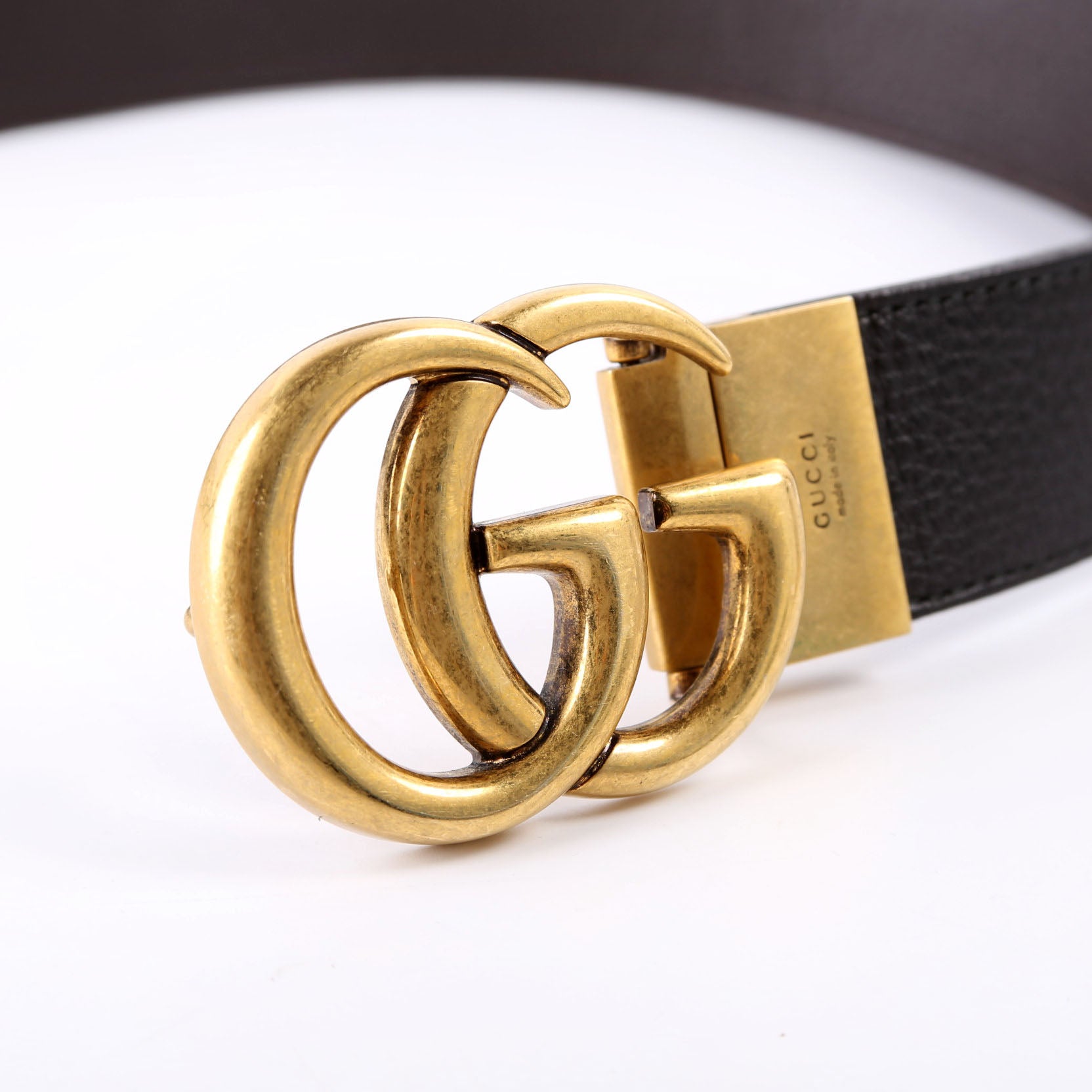 474350 Marmont Reversible Leather Belt Size 95/38 Black