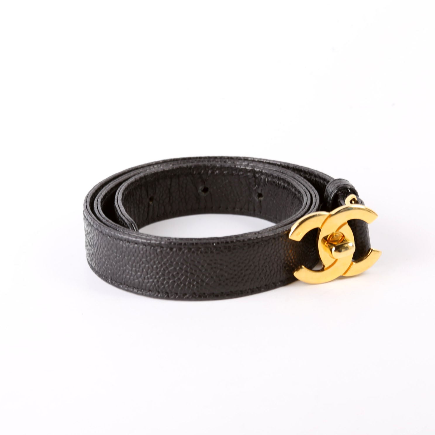 Turnlock Caviar Vintage Belt Size 70/28 Black