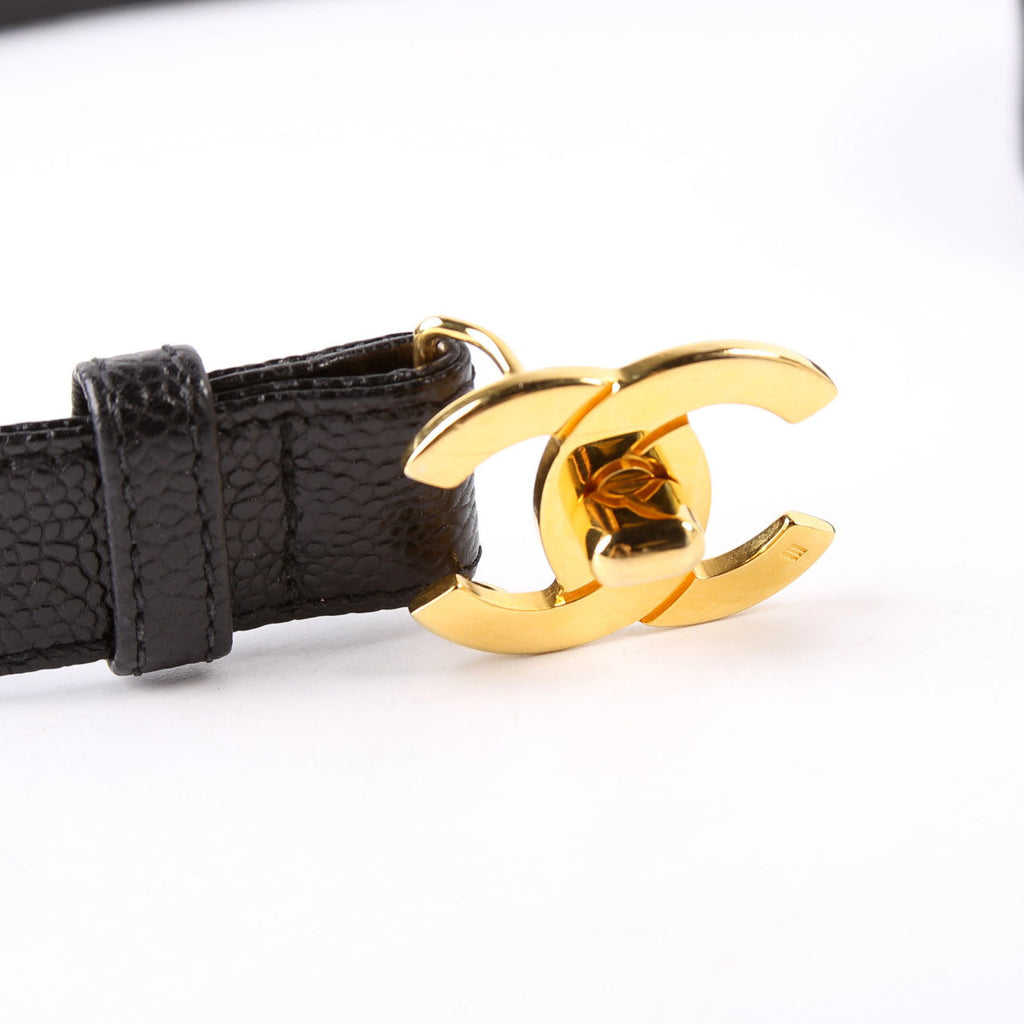 Turnlock Caviar Vintage Belt Size 70/28 Black