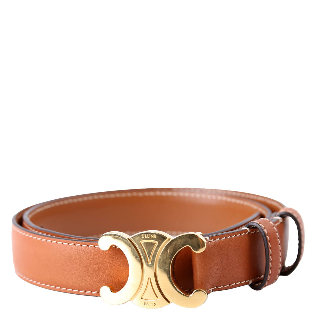 Triomphe Medium Taurillion Leather Belt Size 70 Brown