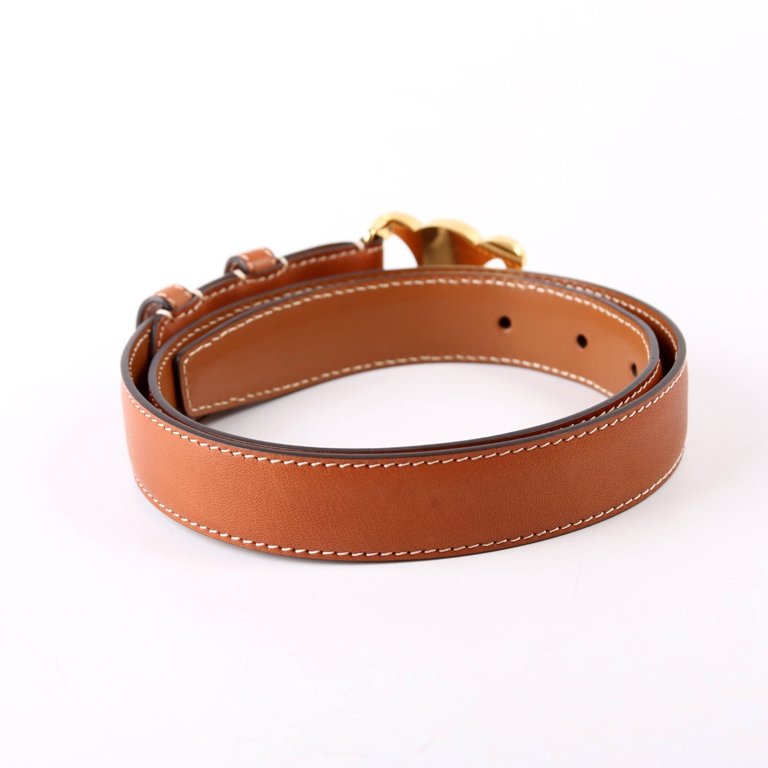 Triomphe Medium Taurillion Leather Belt Size 70 Brown