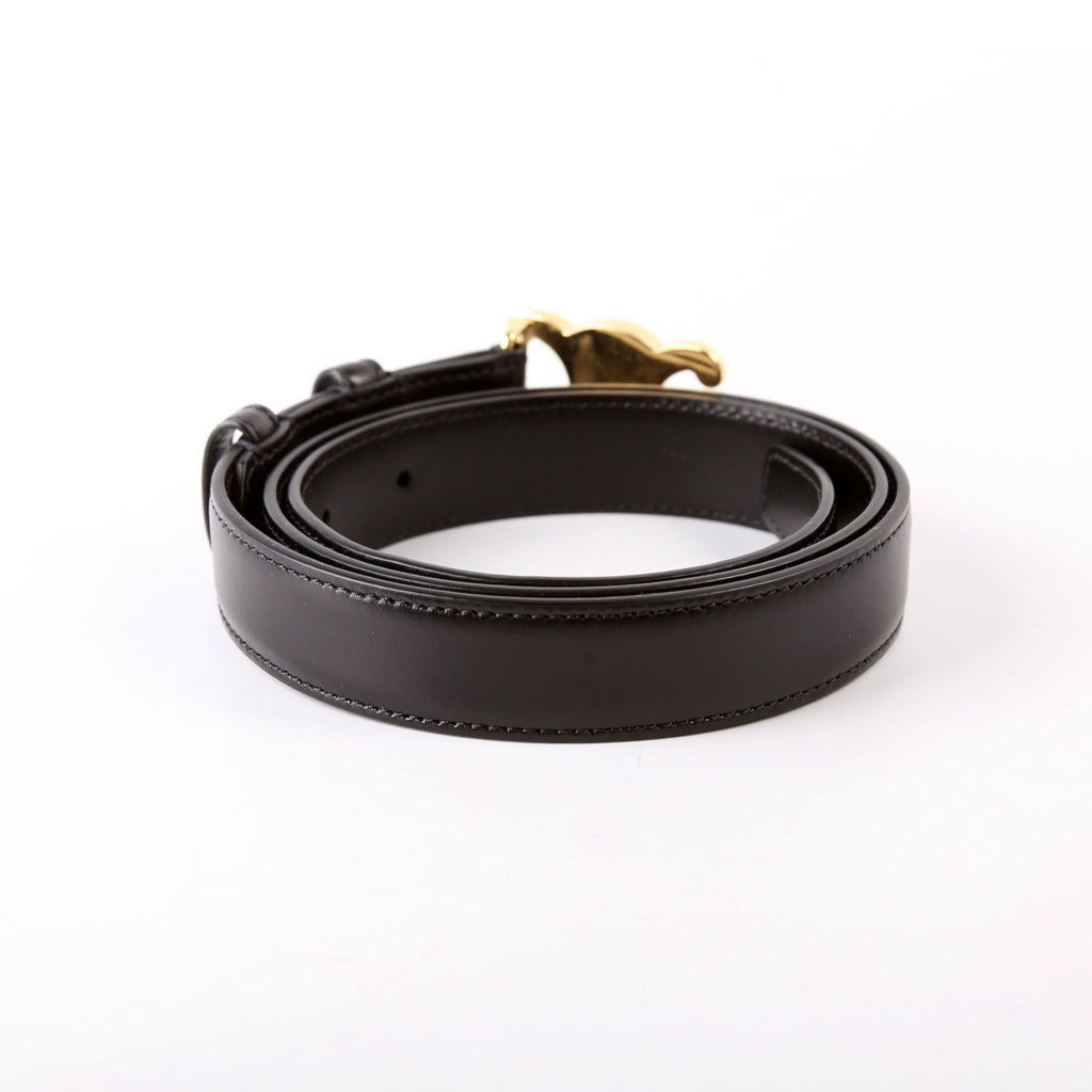 Triomphe Medium Taurillion Leather Belt Size 80 Black