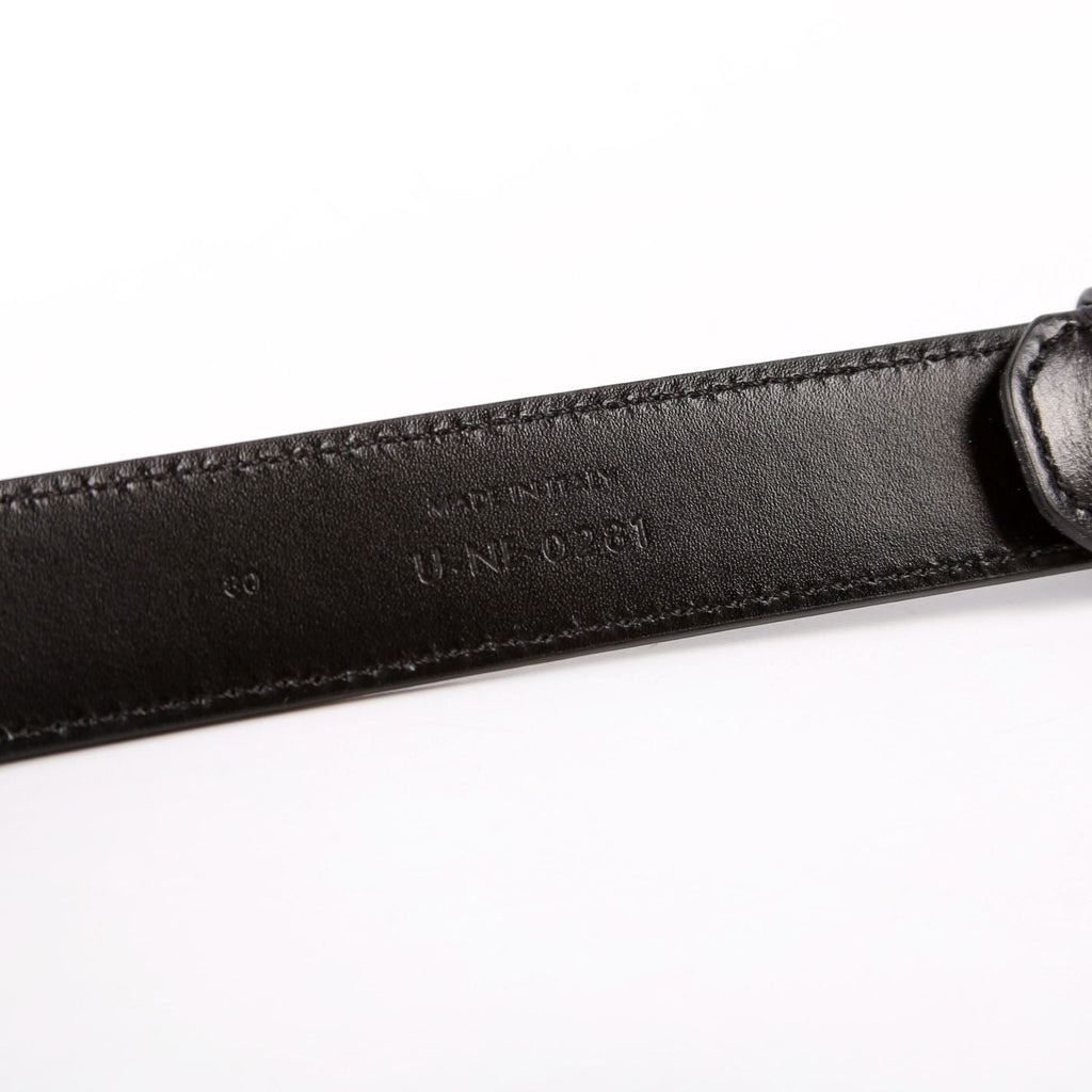 Triomphe Medium Taurillion Leather Belt Size 80 Black