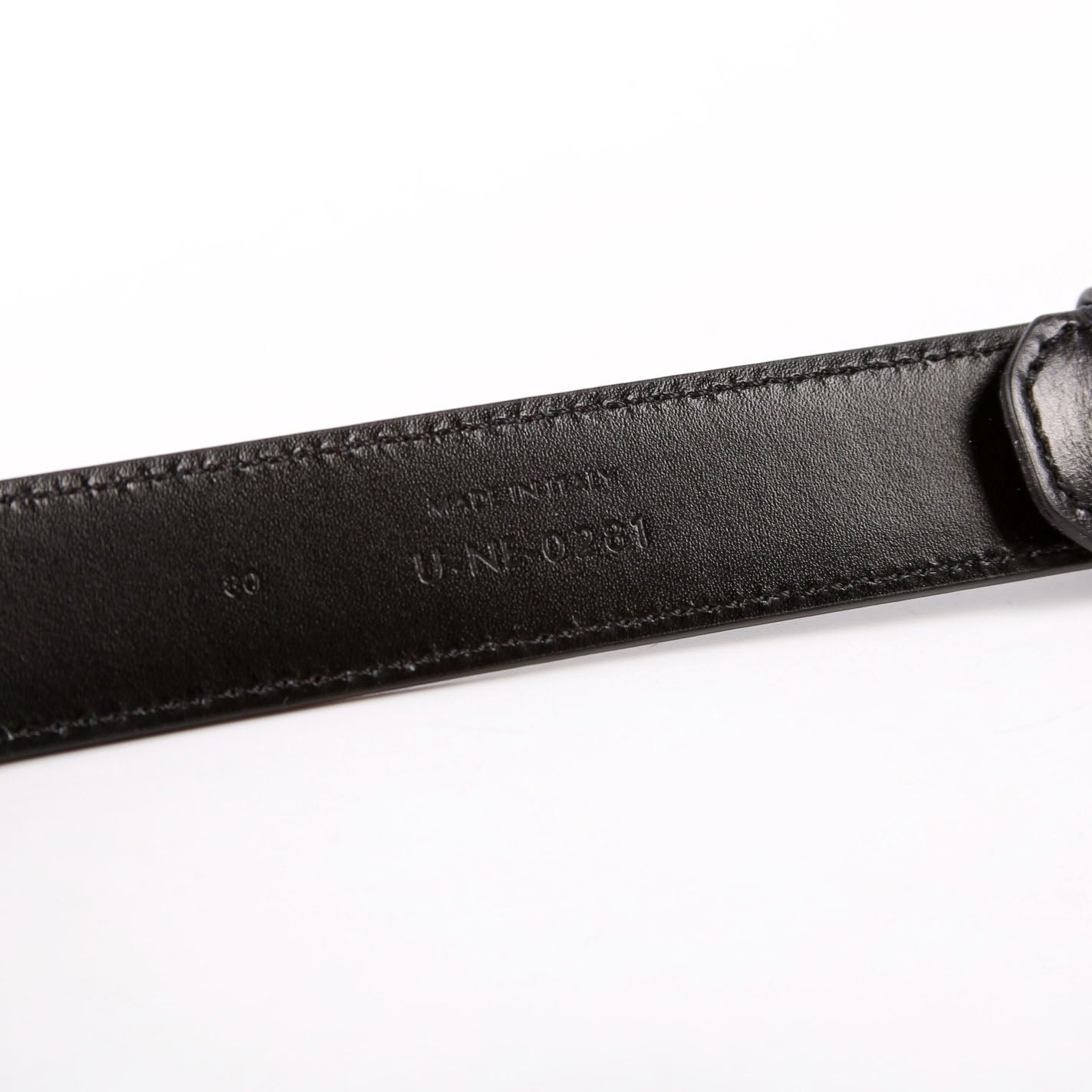 Triomphe Medium Taurillion Leather Belt Size 80 Black