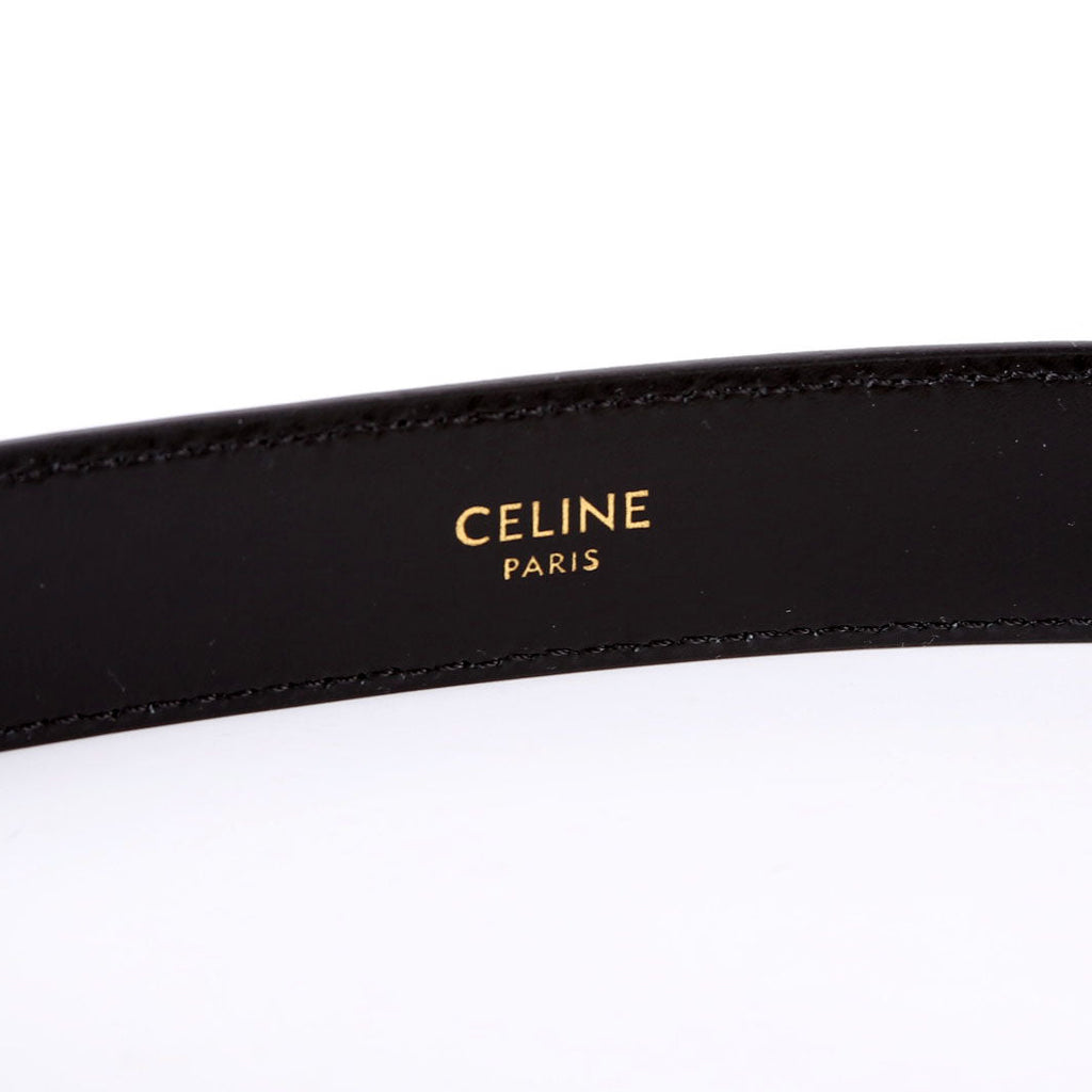 Triomphe Medium Taurillion Leather Belt Size 80 Black