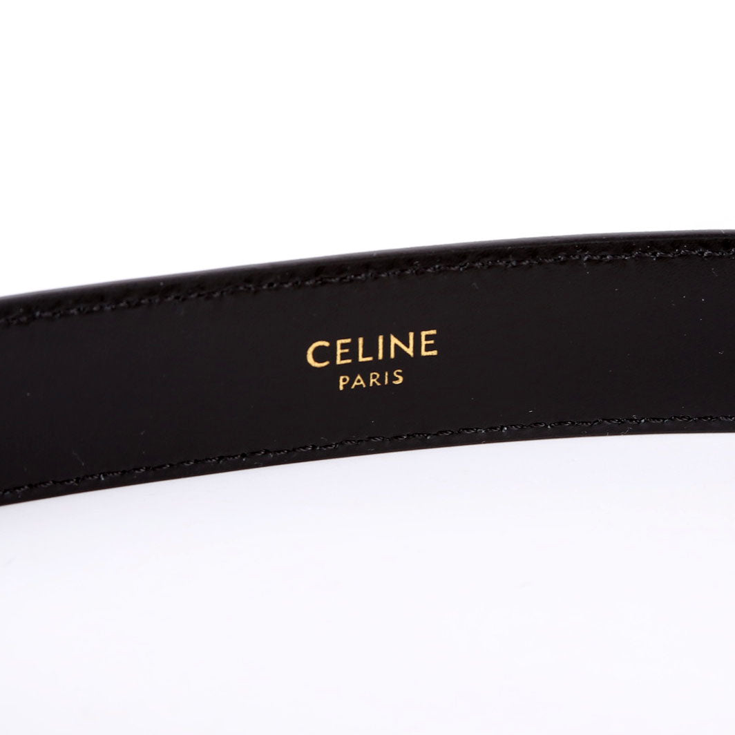 Triomphe Medium Taurillion Leather Belt Size 80 Black