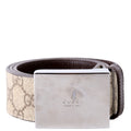 114990 GG Supreme Square Buckle Belt Size 80/32 Brown