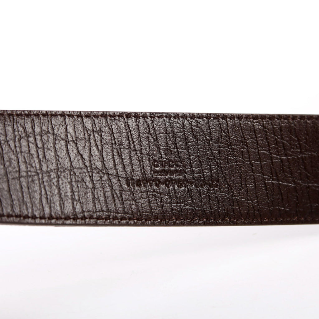 114990 GG Supreme Square Buckle Belt Size 80/32 Brown