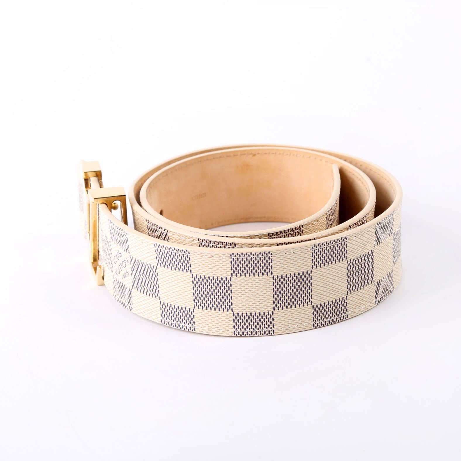 LV Initiales 40MM Reversible Belt Leather/Damier Azur Size 80/32