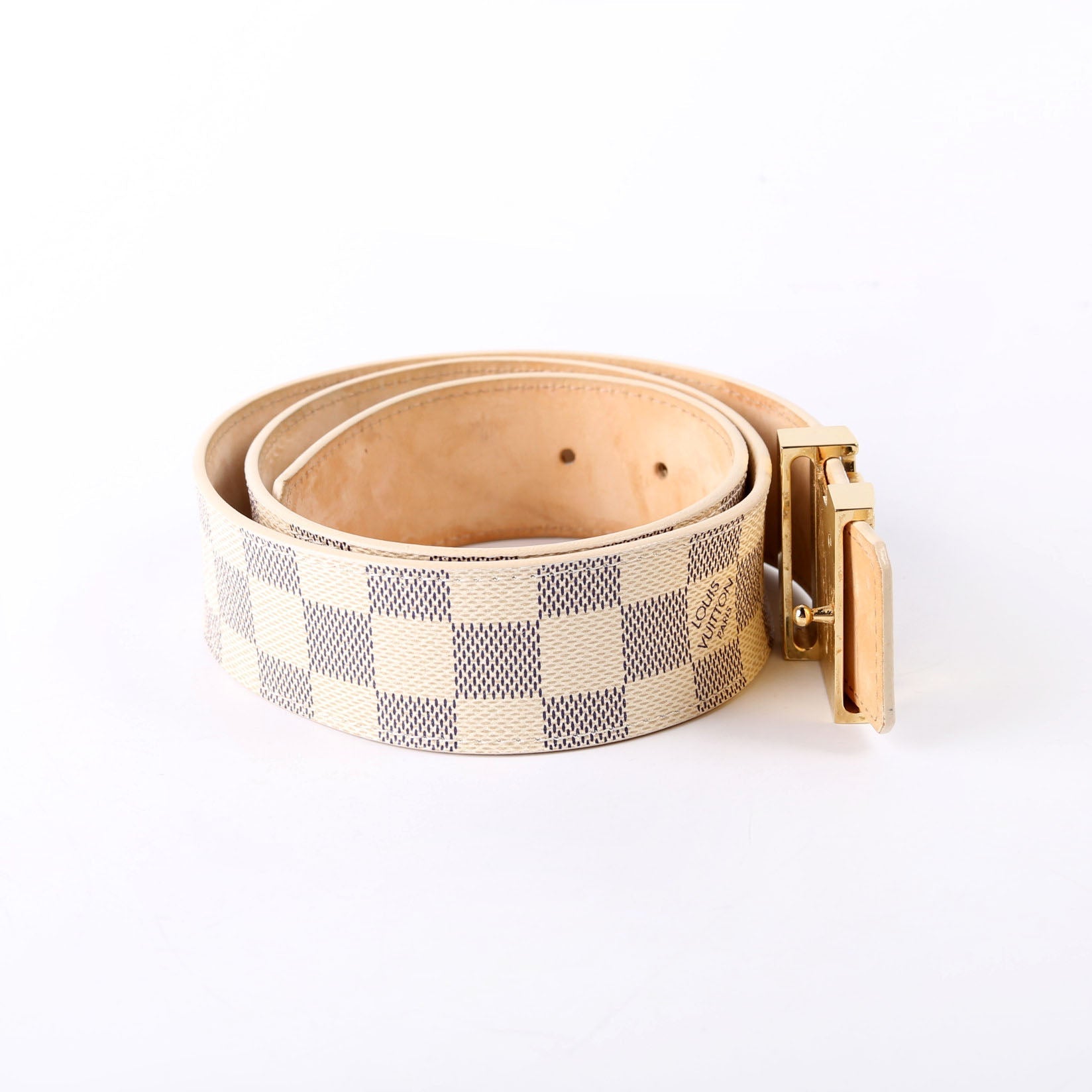 LV Initiales 40MM Reversible Belt Leather/Damier Azur Size 80/32
