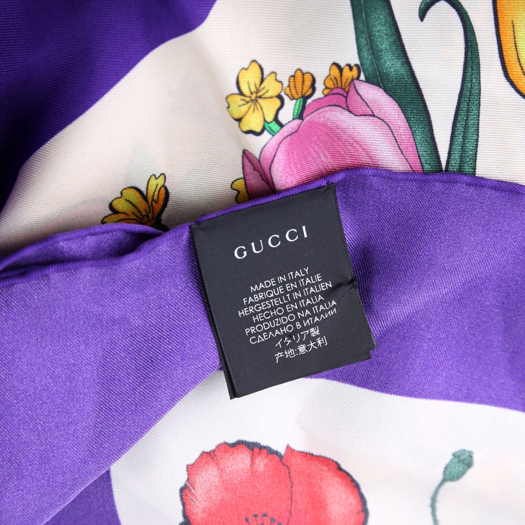 Flora Tiger Silk Scarf 90cm Multicolor