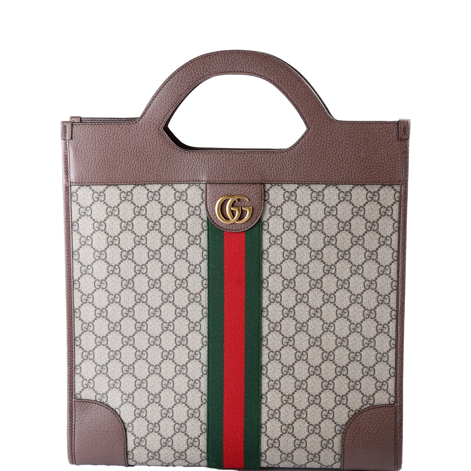 547941 GG Supreme Ophidia Top Handle Tote Medium Brown