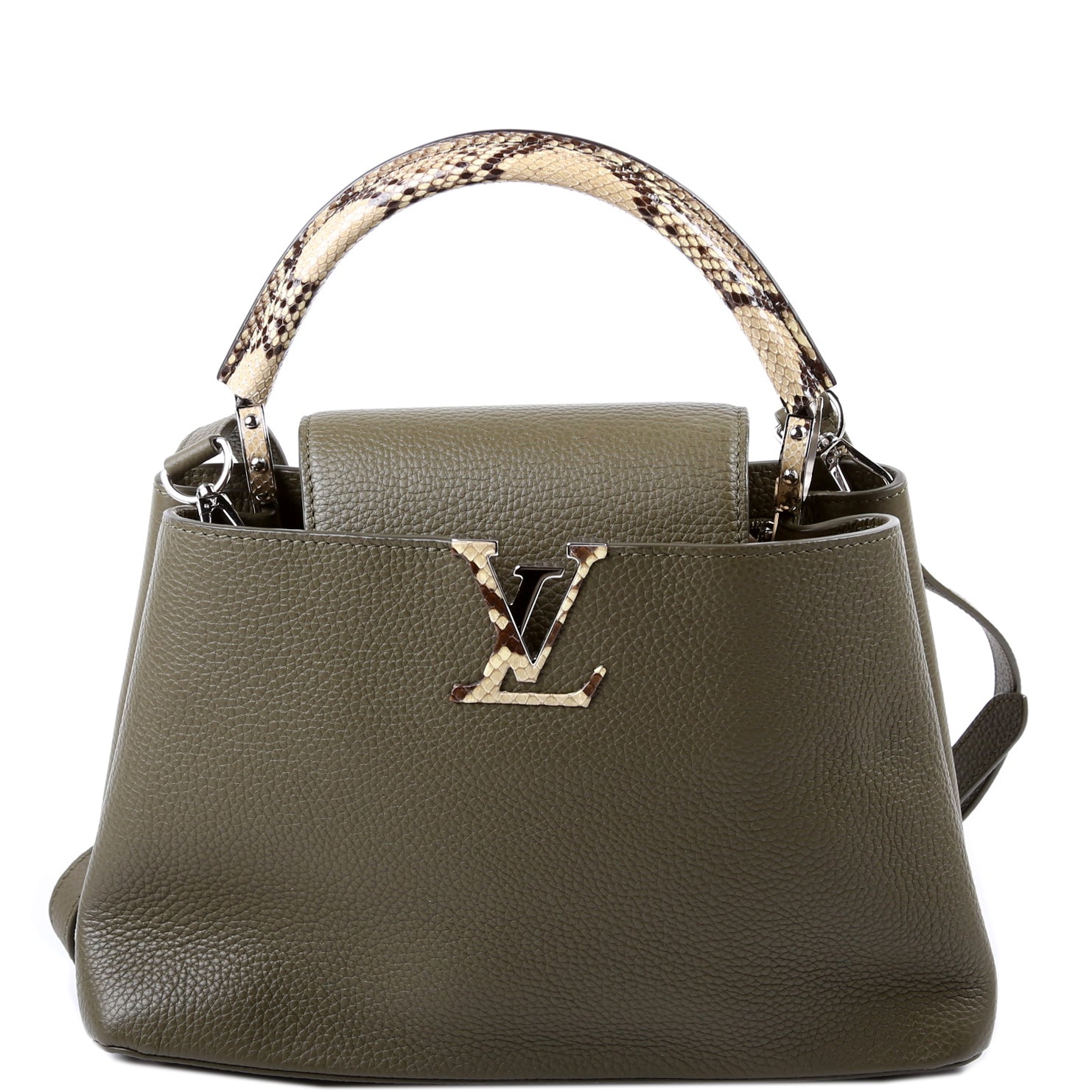 Capucines PM Taurillon/Python Green