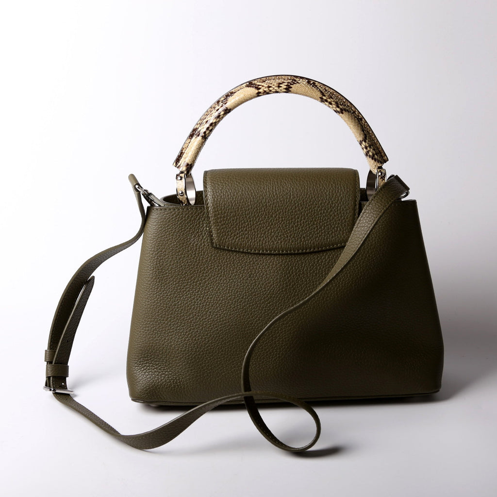 Capucines PM Taurillon/Python Green