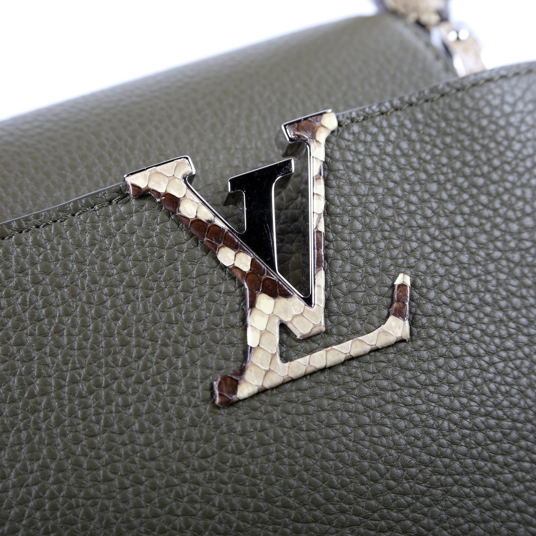 Capucines PM Taurillon/Python Green