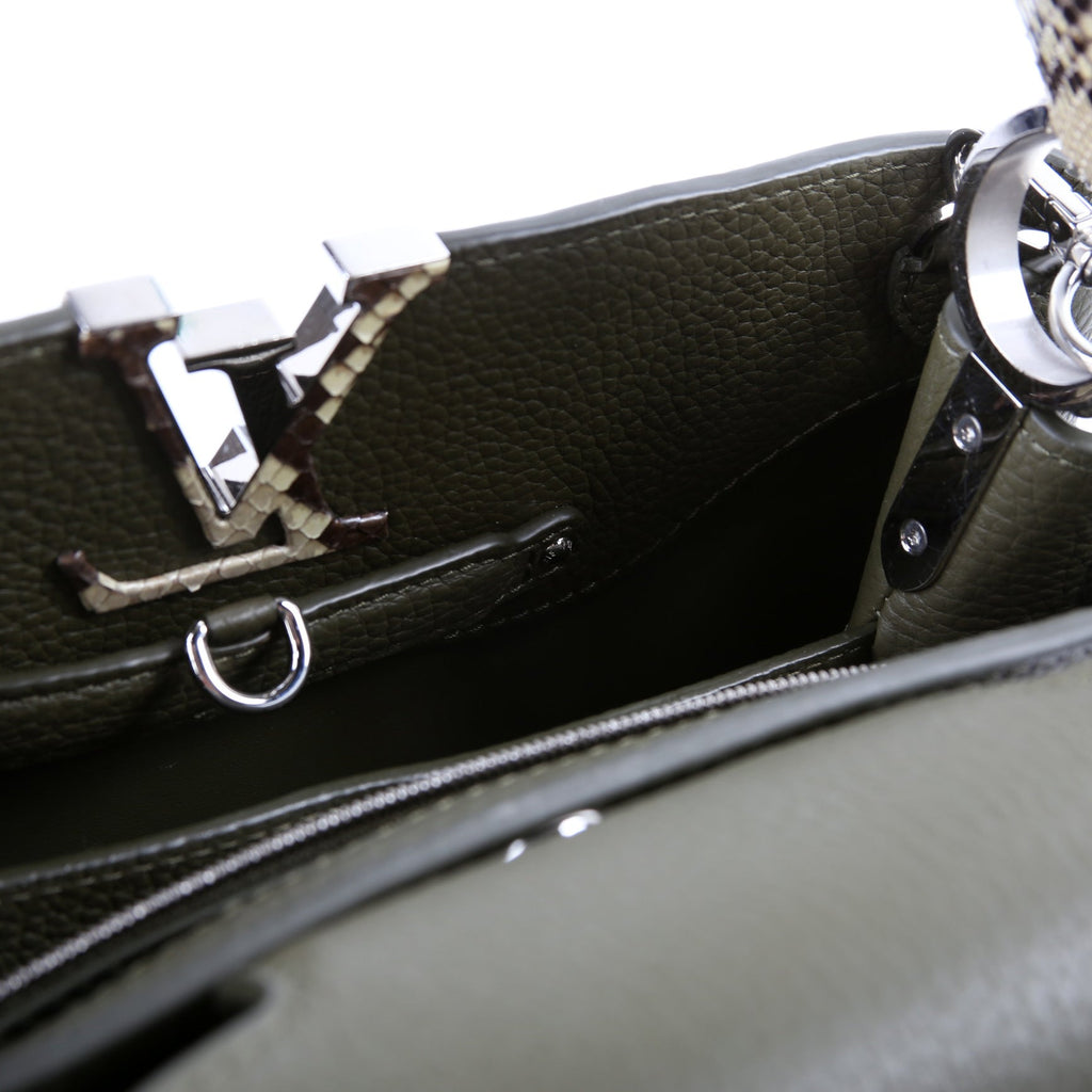 Capucines PM Taurillon/Python Green