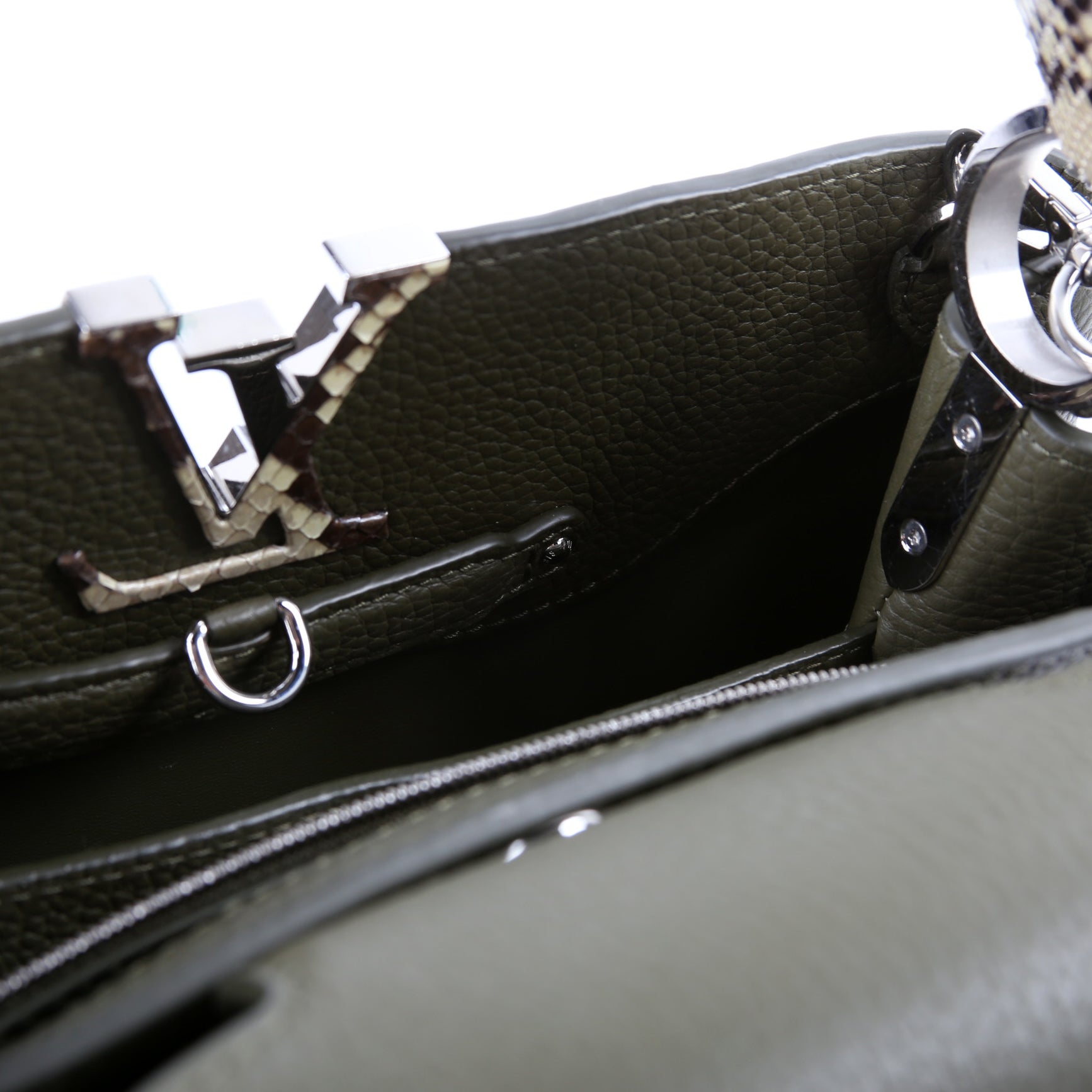 Capucines PM Taurillon/Python Green
