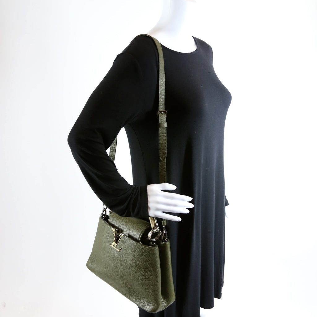 Capucines PM Taurillon/Python Green