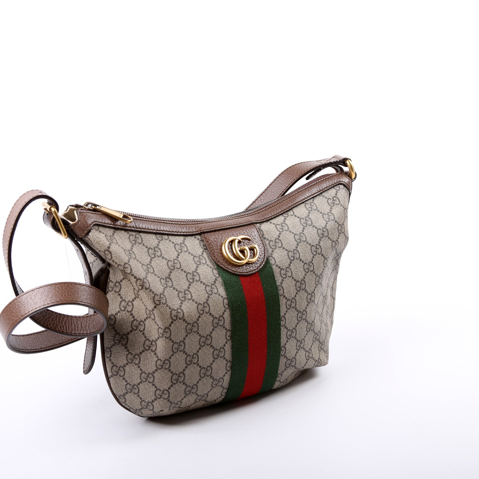 598125 Ophidia GG Supreme Small Shoulder Bag Brown