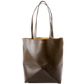 Puzzle Fold Tote Medium Shiny Calfskin Green