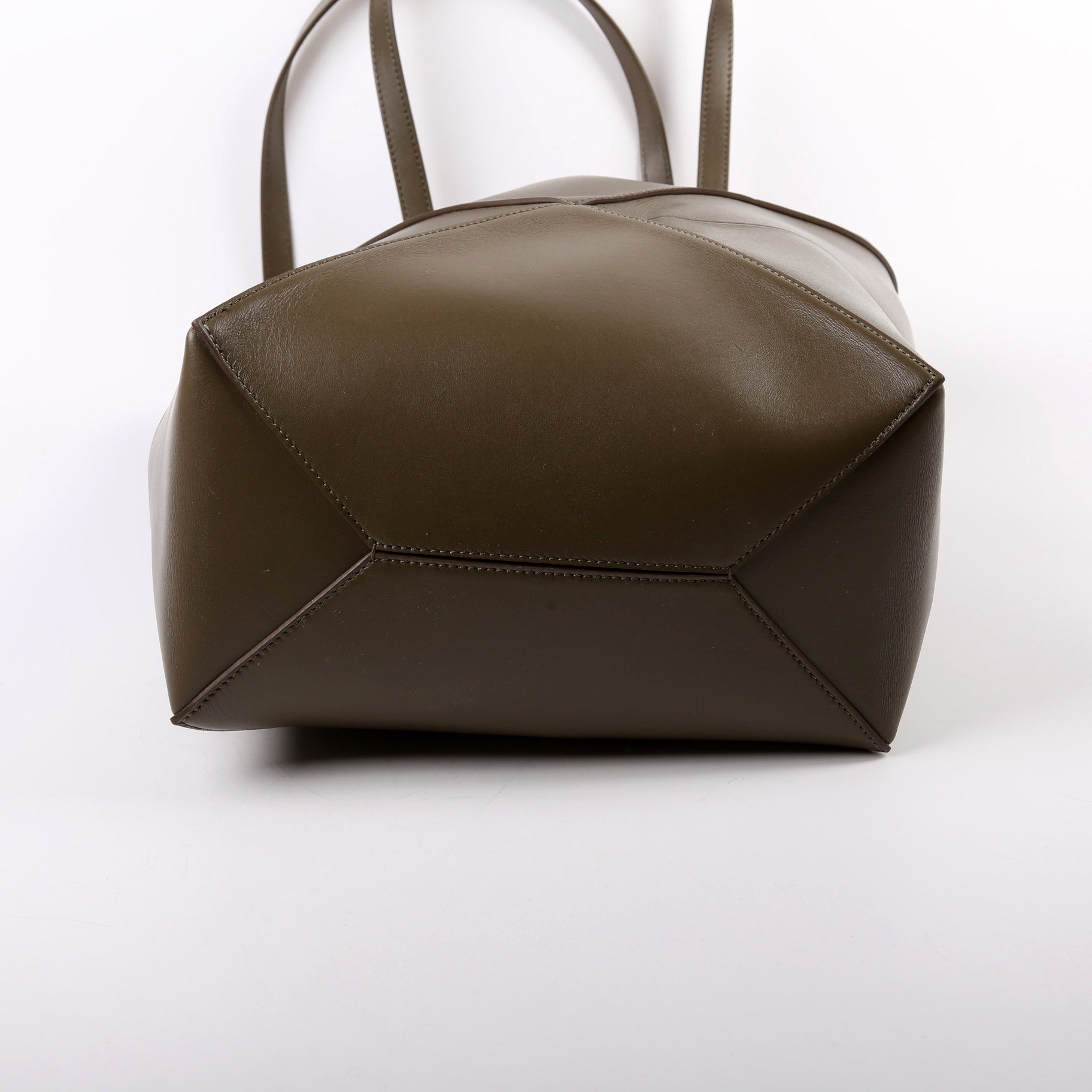 Puzzle Fold Tote Medium Shiny Calfskin Green