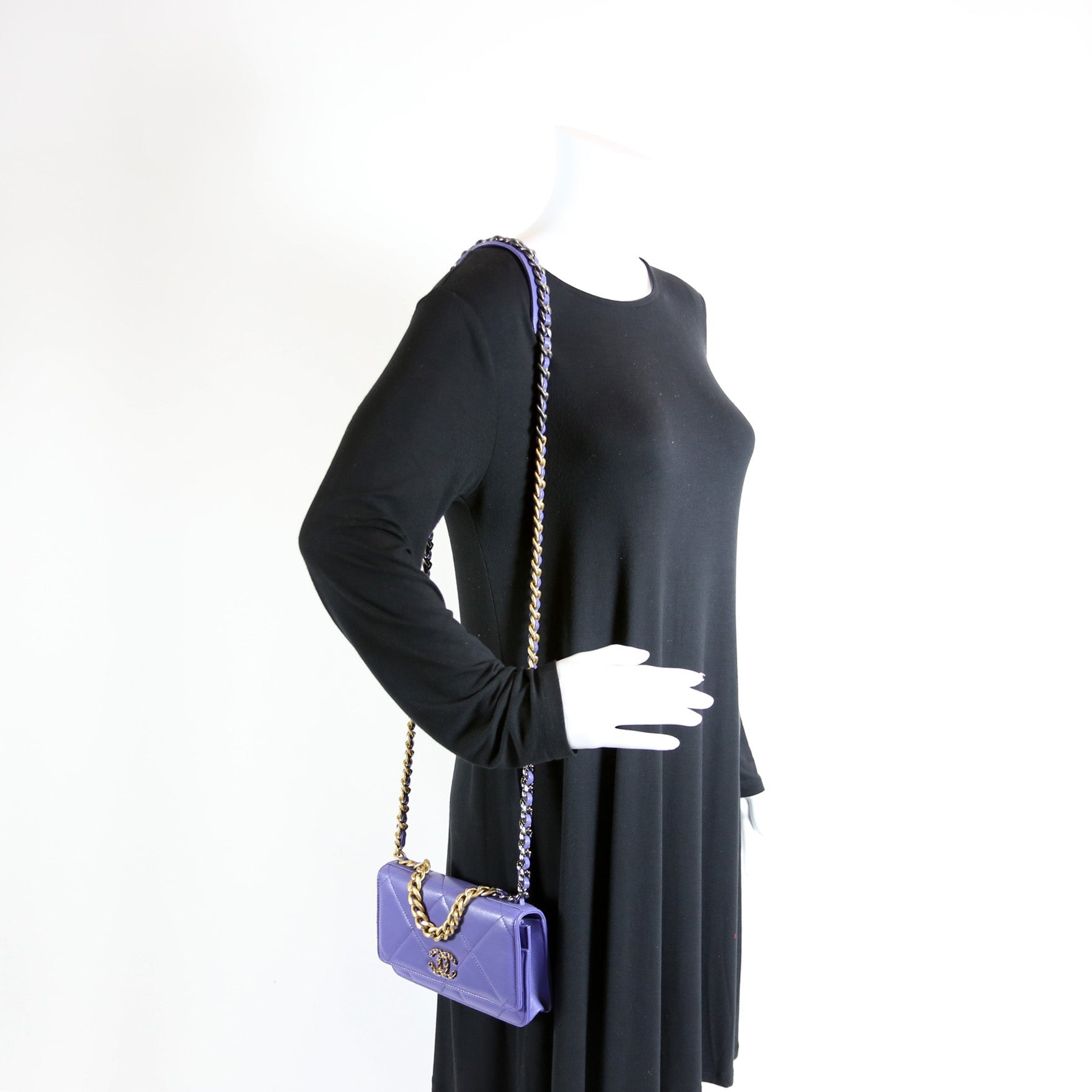 Chanel 19 WOC Quilted Lambskin 30M Purple